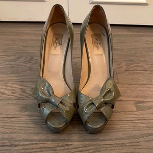 Valentino Grey Patent Leather Heel